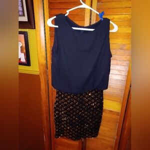 Elegant Black and Gold Women's Skirt Dress Size M